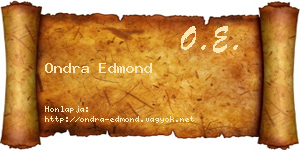 Ondra Edmond névjegykártya